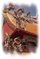 A picture of the roof of a temple in Singapore