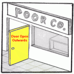 Main door opens outwards