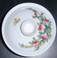 Pottery, peach (longevity) tea cup