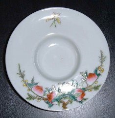 Tea-cup saucer plate (peach : longevity)