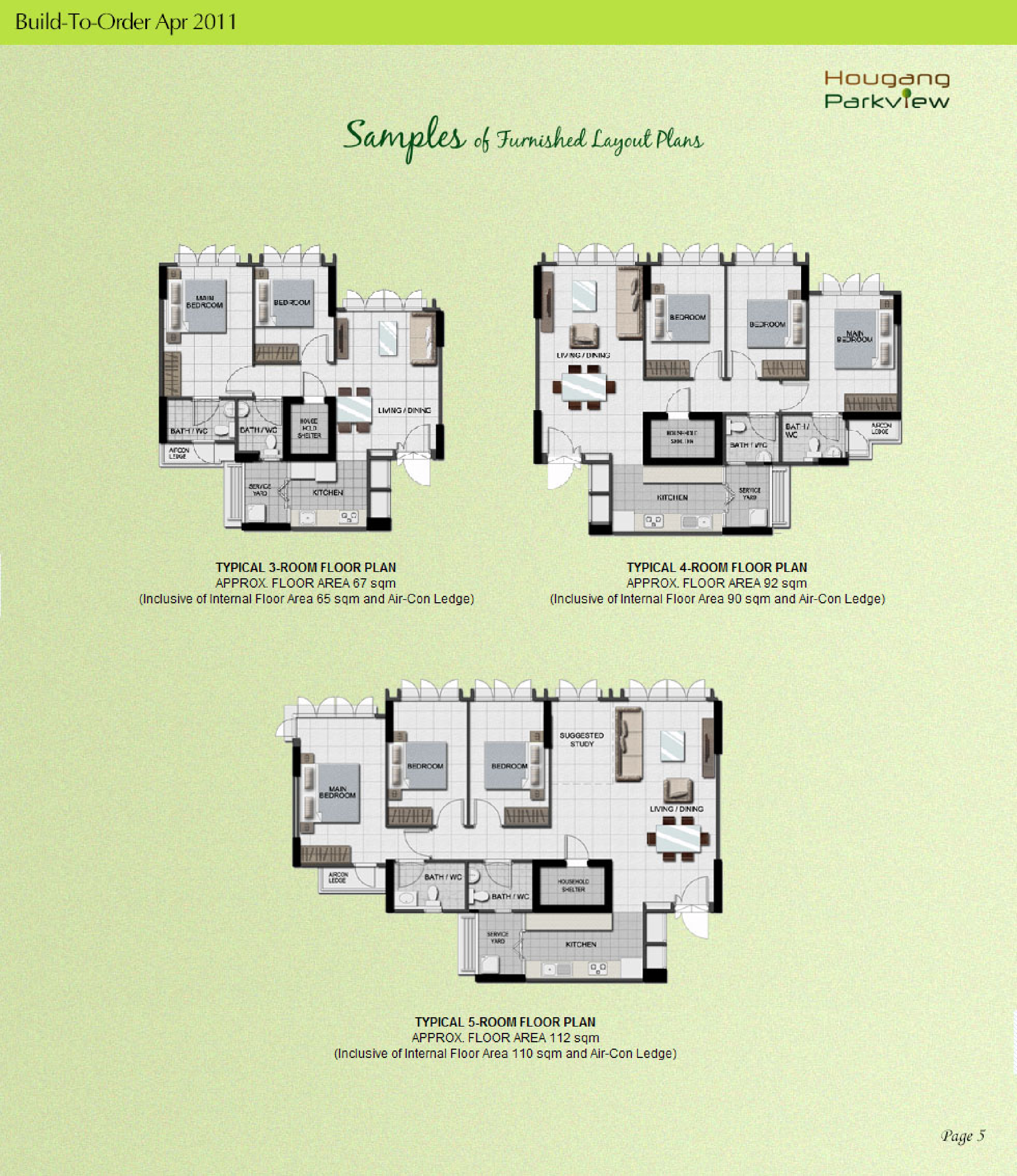 HDB Hougang Parkview BTO launched in April 2011 site plan