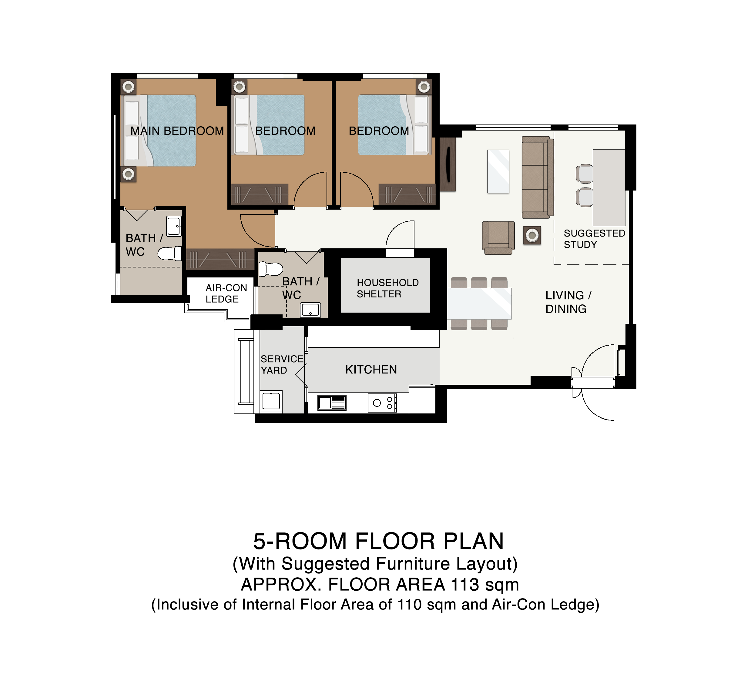 5 Hdb Room Layout Tengah Bto Floor Plan / Tengah Bto