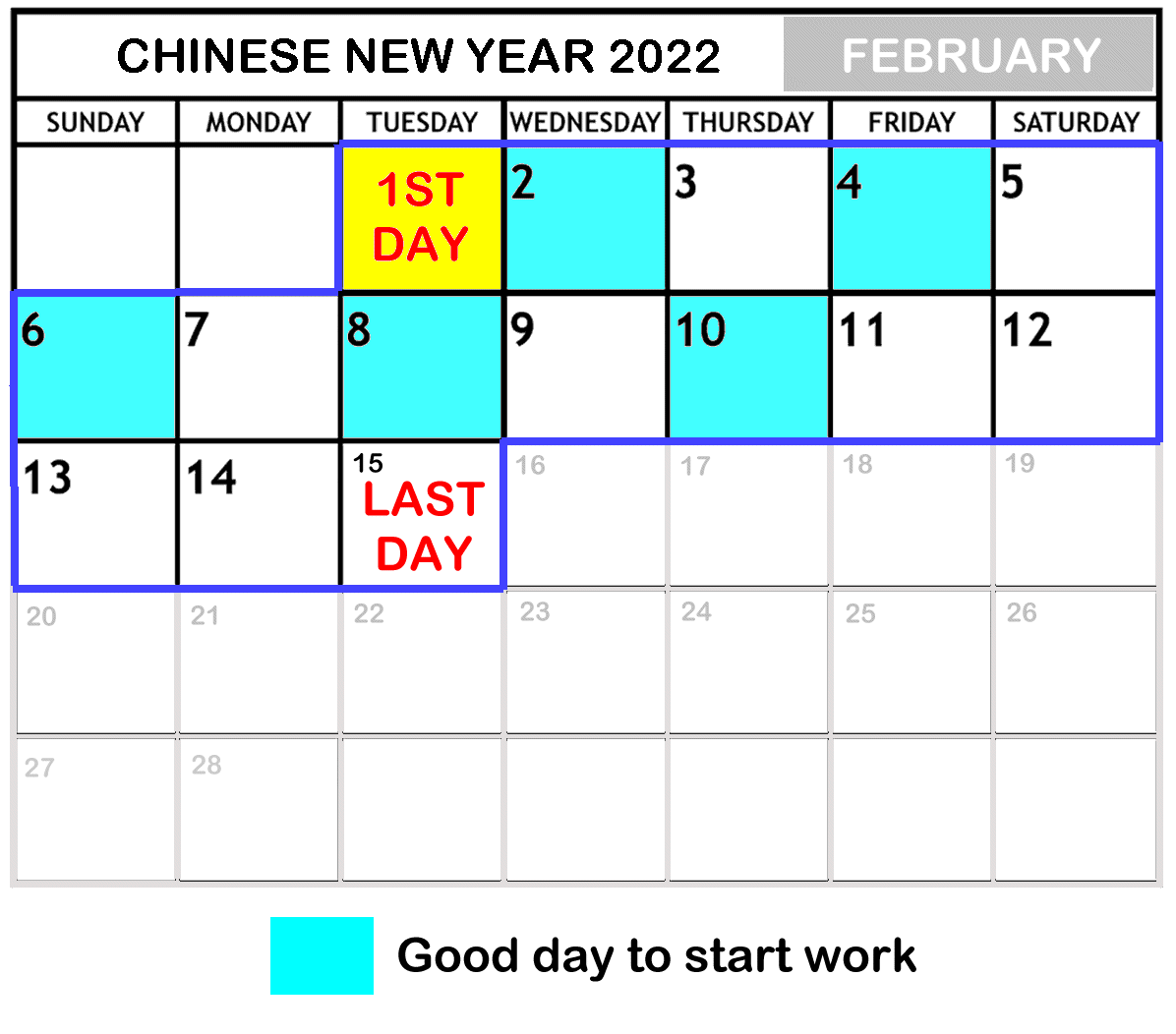 Cny 2022 Best Day To Start Work